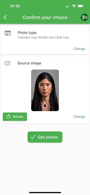 7ID: formato foto visto per il Vietnam