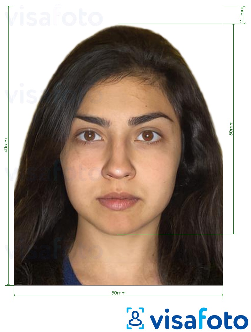 Նկարի օրինակ  Հայաստան ID քարտը 3x4 սմ-ի համար ճշգրիտ չափորոշիչով։